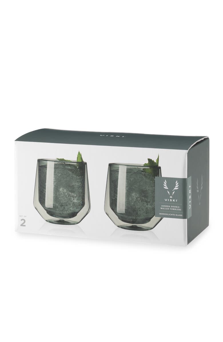 Viski Aurora Double Walled Tumblers Set of 2, Alternate, color, Grey