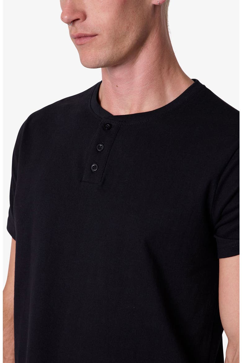 Short Sleeve Cotton Henley Baby Tee, Alternate, color, BLACK