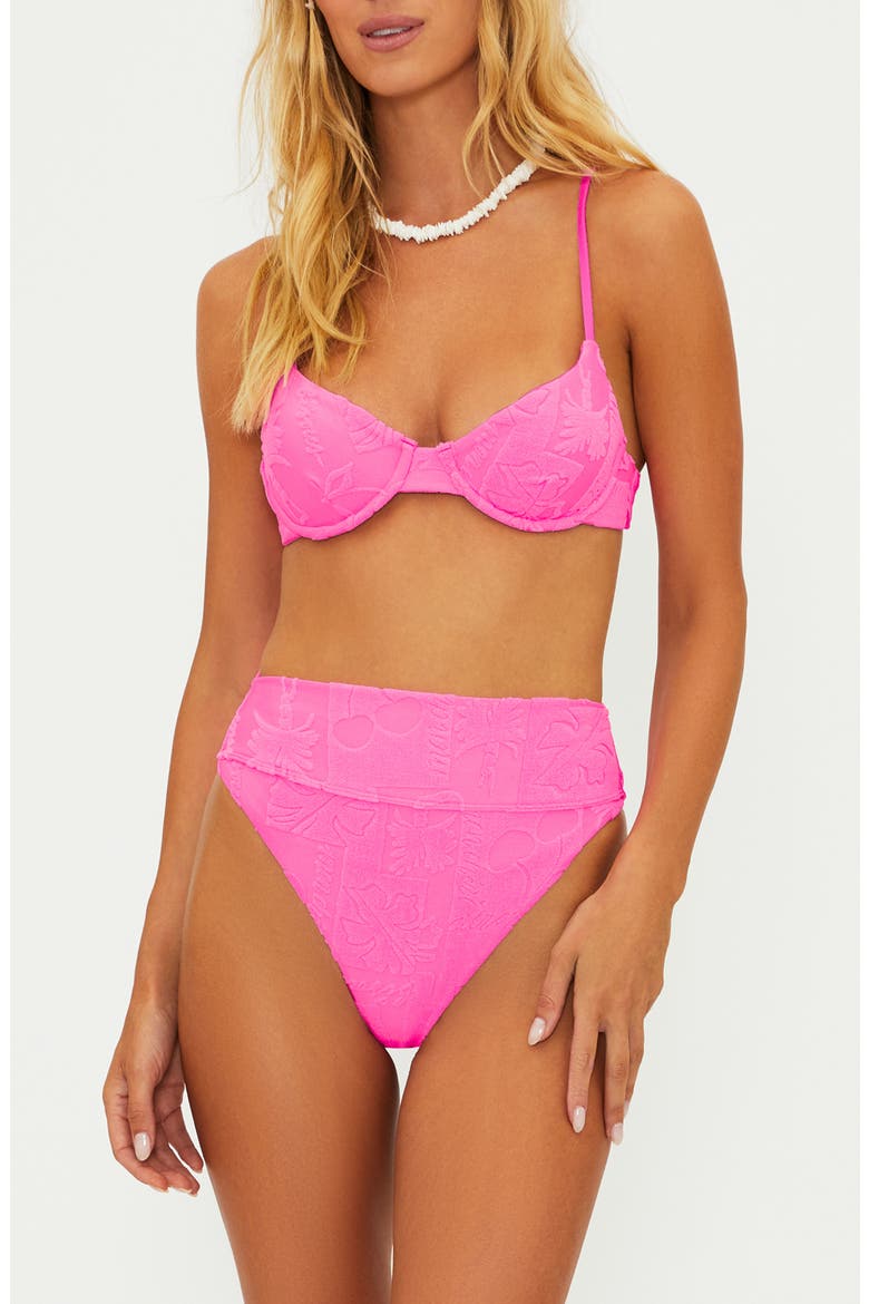 Highway High Waist Bikini Bottoms, Alternate, color, STRAWBERRY