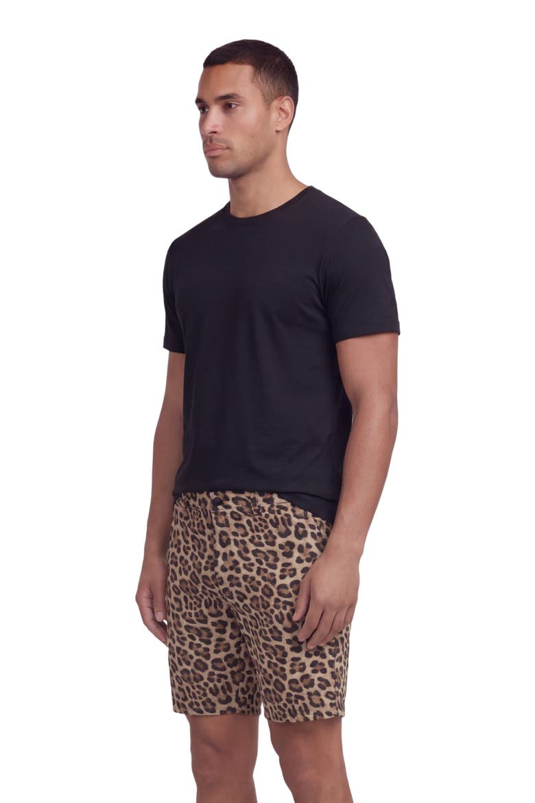 Leopard Mens Flat Front Short, Alternate, color, LEOPARD BROWN
