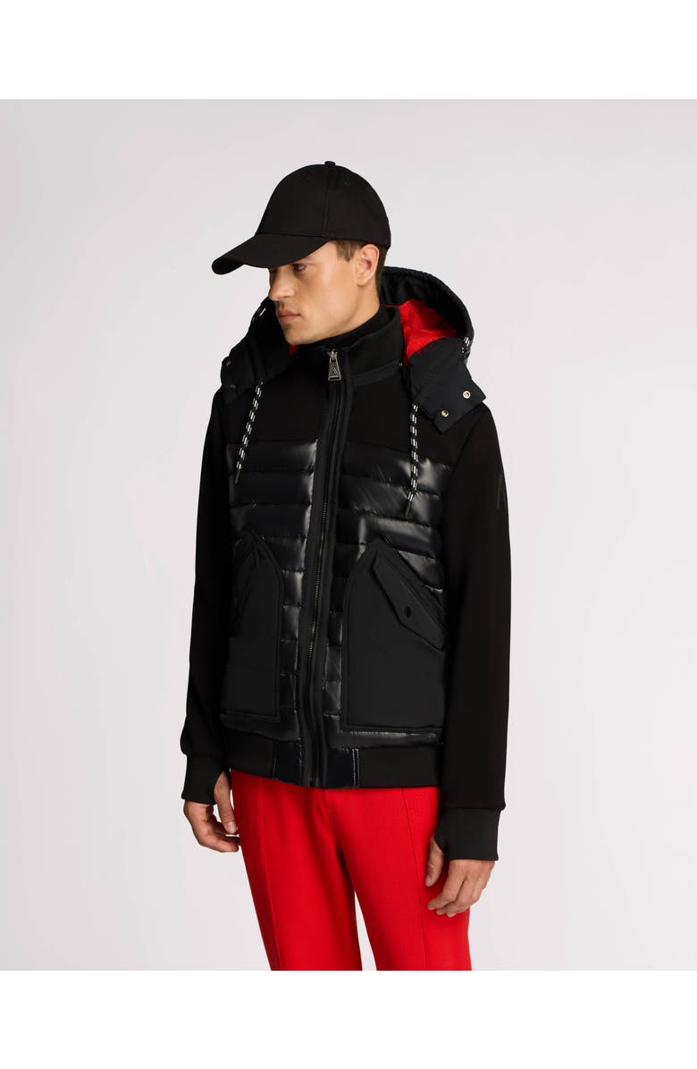 Alpenhaus Nimbus Lightweight Mixed Media Hybrid Bomber Jacket, Main, color, Black
