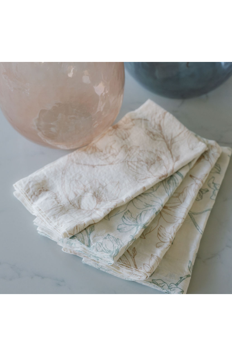 CG Hunter Grey and Green Lilies Napkins, Alternate, color, Grey And Green