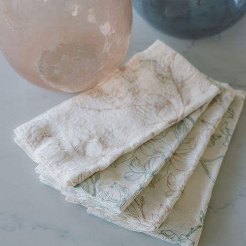 Cg Hunter Grey And Green Lilies Napkins