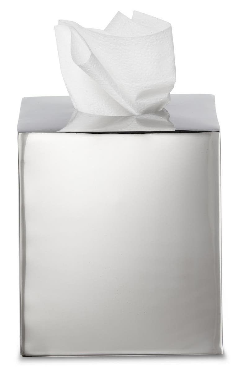 ROSELLI TRADING COMPANY Modern Tissue Box Cover, Alternate, color, Silver