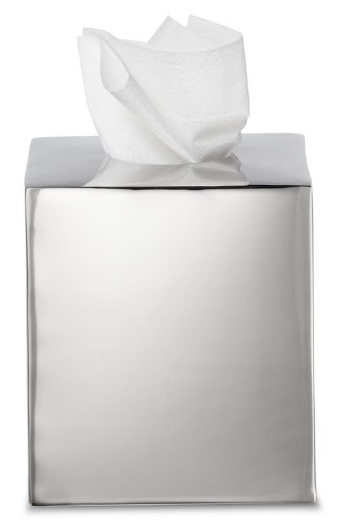 Roselli Trading Company Modern Tissue Box Cover In Silver