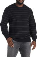 Synrgy Big & Tall Textured Stripe Crewneck Sweater