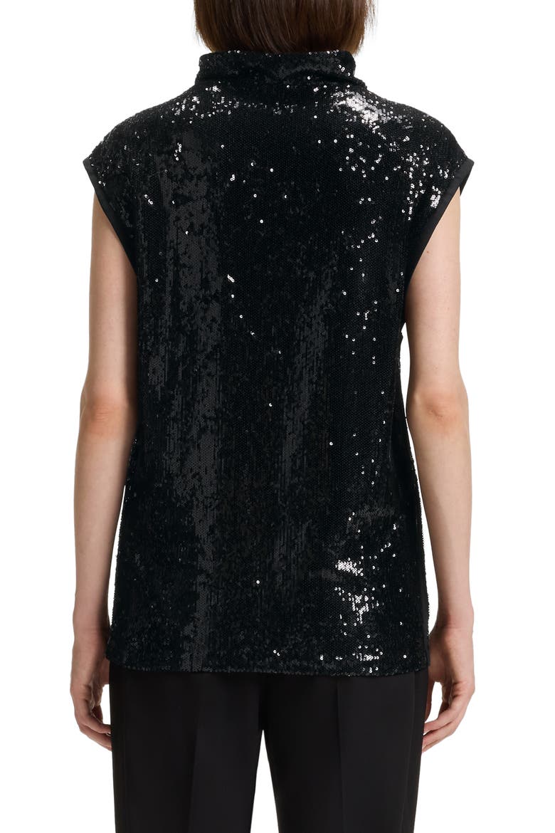 Ebib Sequin Mock Neck Top, Alternate, color, BLACK