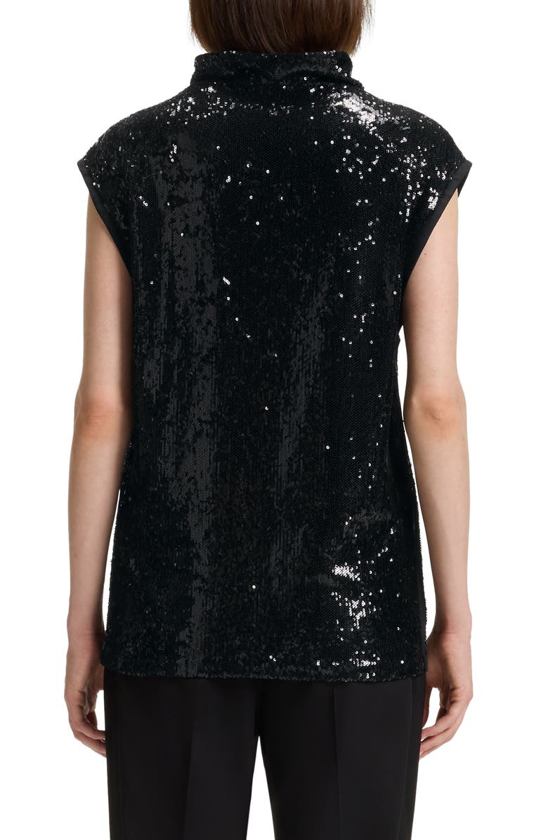 BOSS Ebib Sequin Mock Neck Top, Alternate, color, Black