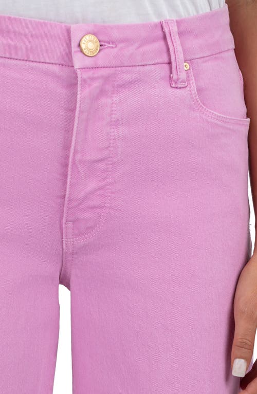 Kut From The Kloth Meg Fab Ab Raw Hem High Waist Ankle Wide Leg Jeans In Peony Pink