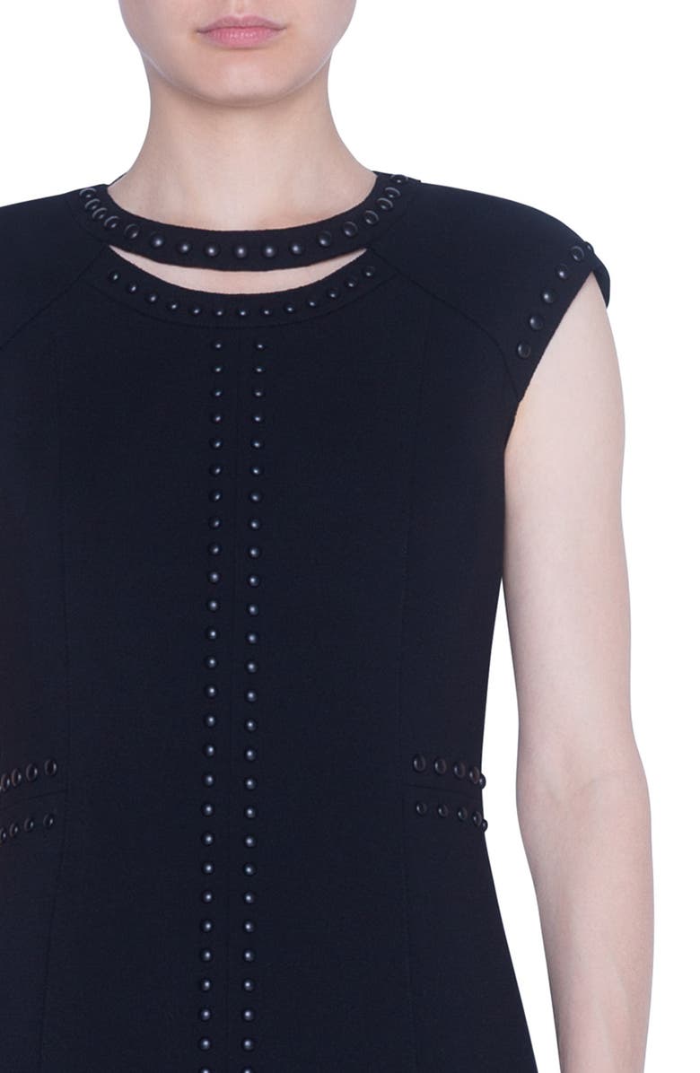 Akris punto Rivet Detail Luna Cutout Sheath Dress, Alternate, color, 