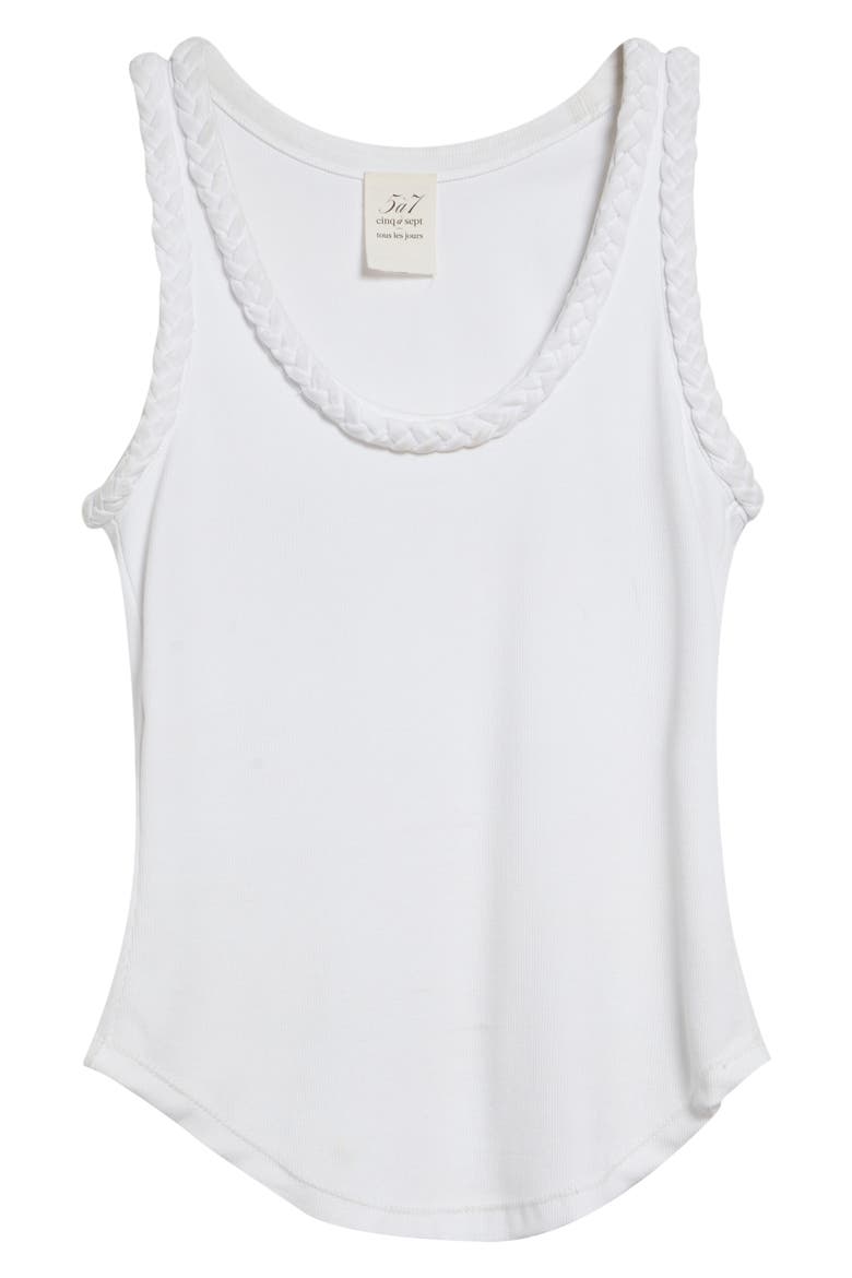 Braid Accent Tank, Alternate, color, WHITE/ WHITE