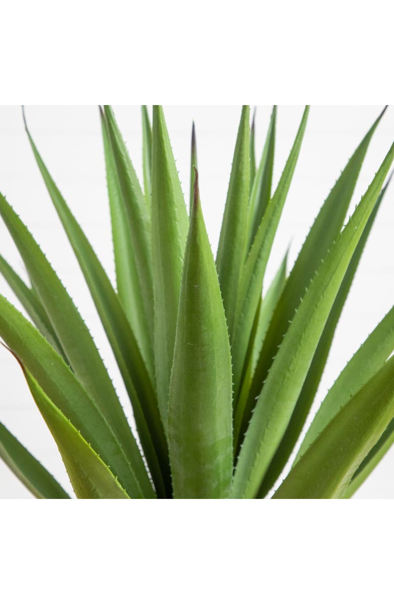 NEARLY NATURAL 27-in UV Resistant Artificial Agave Plant in White Tower Planter, Alternate, color, Green