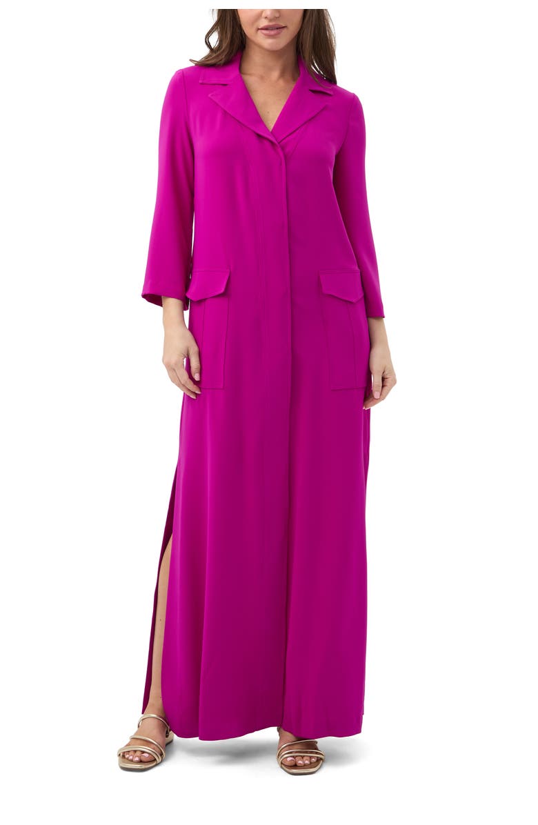 Trina Turk Annecy Long Sleeve Solid Maxi Dress, Main, color, Geranium