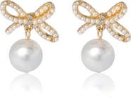 BCBG Generation Bow Pearl Drop Earrings