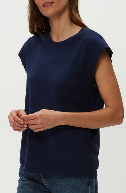 Shop Michael Stars Joey Power Shoulder T-shirt In Nocturnal