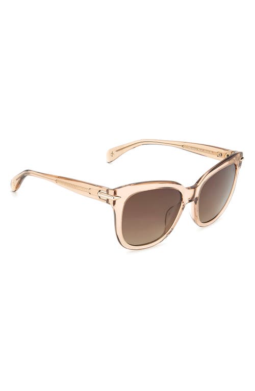 Rag & Bone 55mm Rectangular Sunglasses In Brown