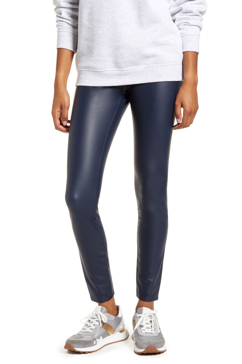 Lyssé Faux Leather Leggings, Main, color, MIDNIGHT