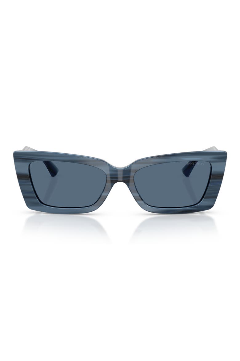 54mm Cat Eye Sunglasses, Main, color, STRIPED NAVY / DARK BLUE
