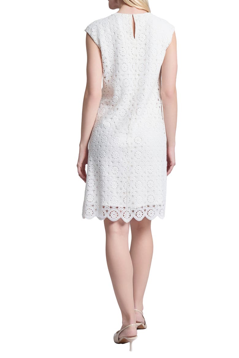 Lace Cap Sleeve Shift Dress, Alternate, color, NYC WHITE