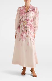 Ever New Peyton Belted Long Sleeve Button Front Maxi Dress