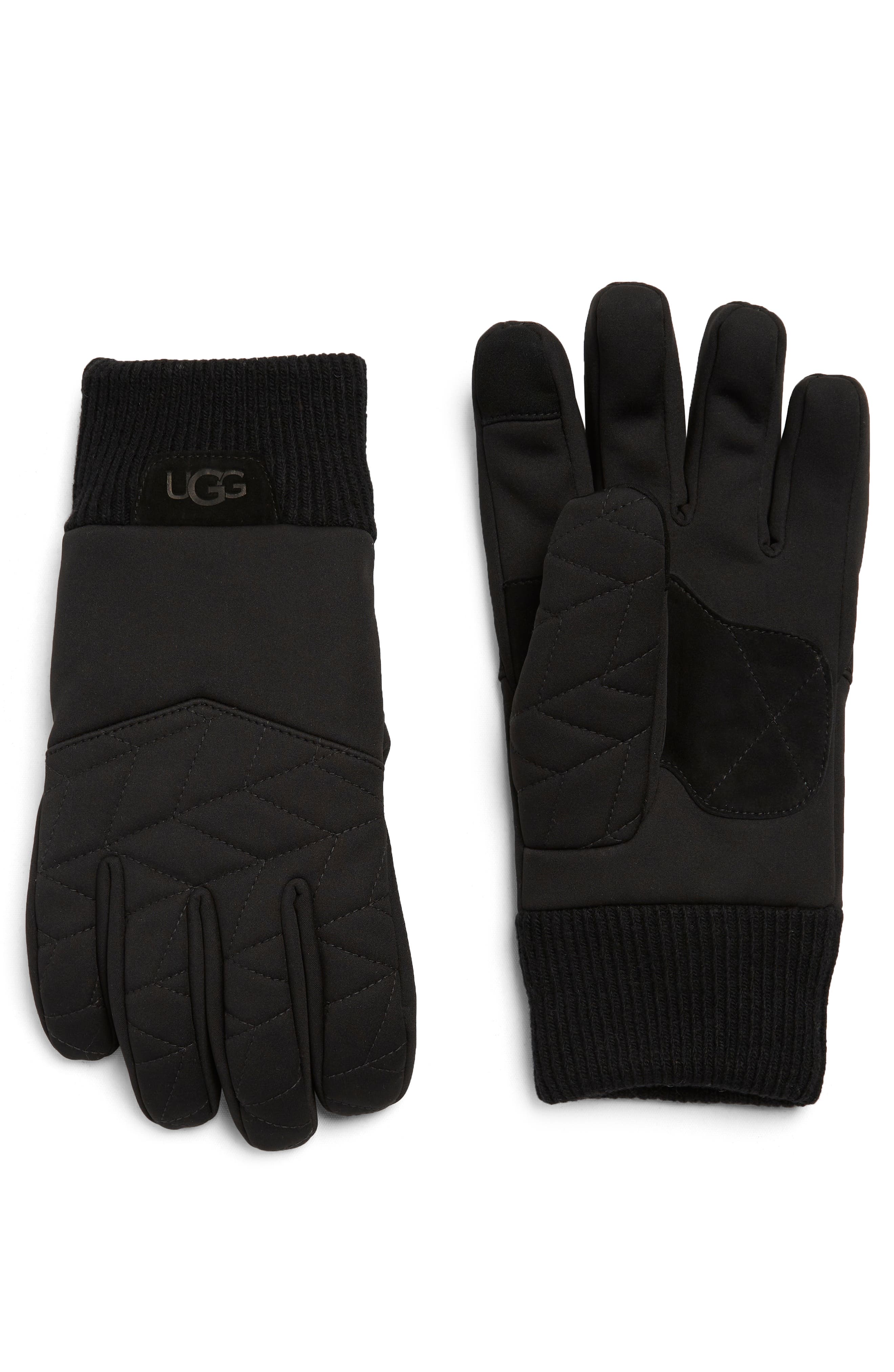 UGG® Quilted Nylon &amp; Leather Palm Gloves