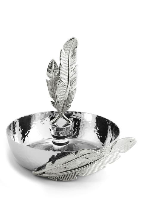 Feather Wine Coaster & Stopper Set