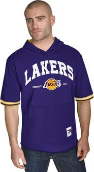 TOMMY JEANS Men's Tommy Jeans Purple Los Angeles Lakers Paul French Terry Short Sleeve Pullover Hoodie