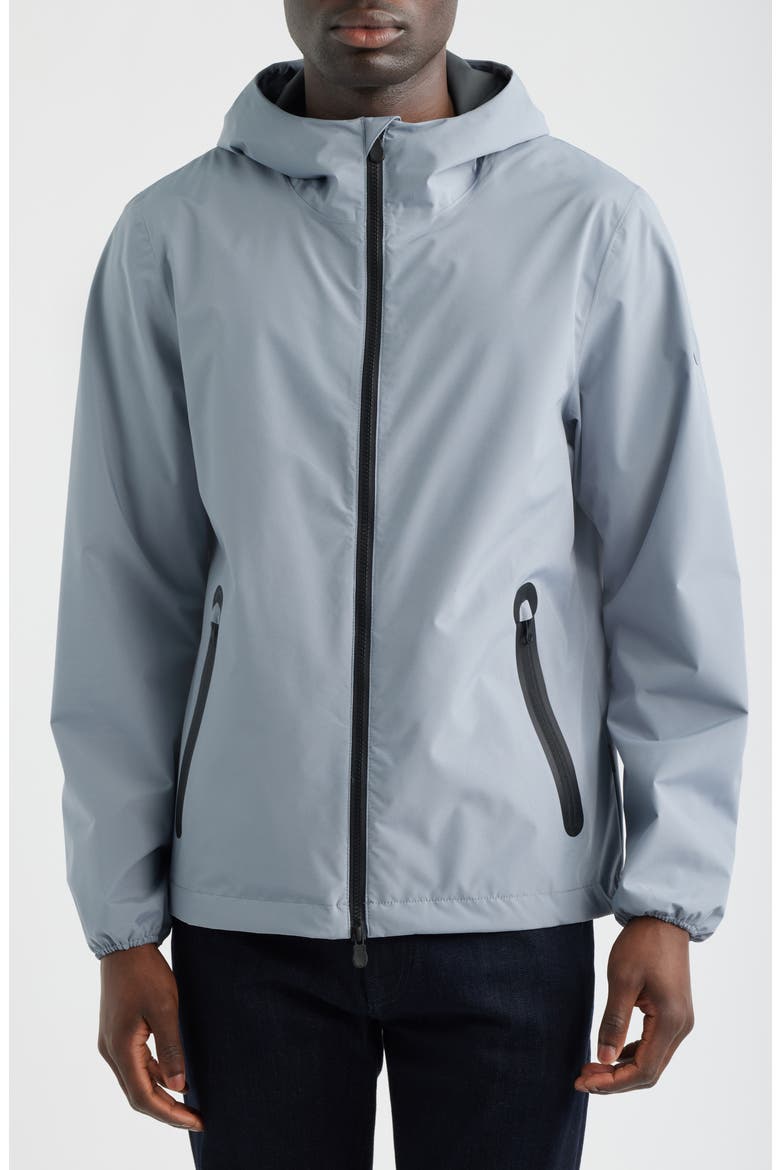 Drop Hooded Rain Jacket, Alternate, color, RAIN GREY