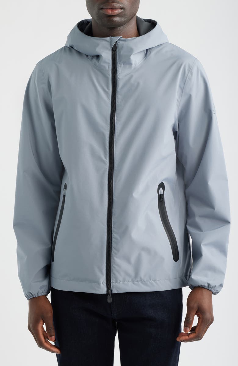 Save The Duck Drop Hooded Rain Jacket, Alternate, color, Rain Grey