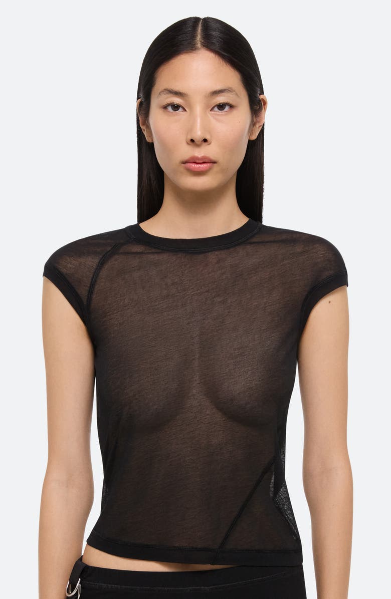 Helmut Lang Twisted Crew Sheer T-Shirt, Alternate, color,