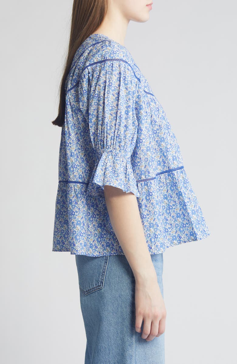 Merlette x Liberty London Sol Floral Print Pima Cotton Lawn Top, Alternate, color, 