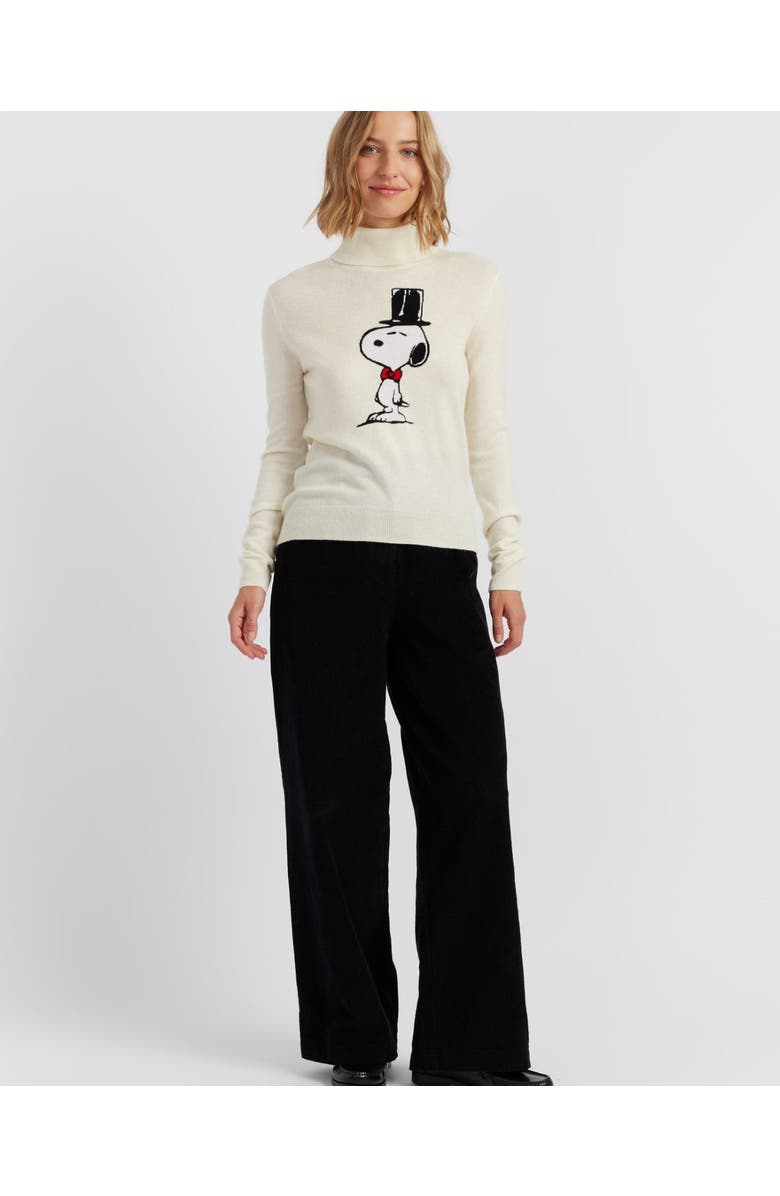 Chinti & Parker Wool-Cashmere Top Hat Snoopy Sweater, Alternate, color, 