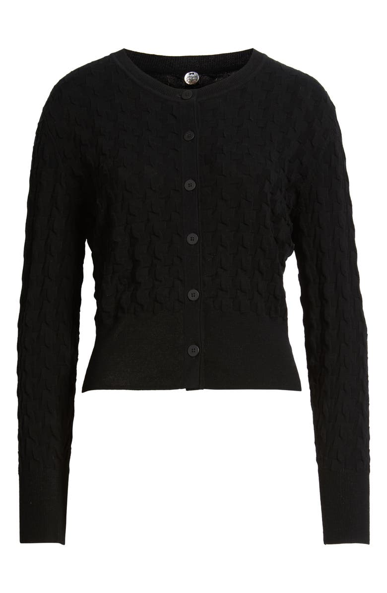 MARGARET O'LEARY Dimensional Cotton Cardigan, Alternate, color, Black