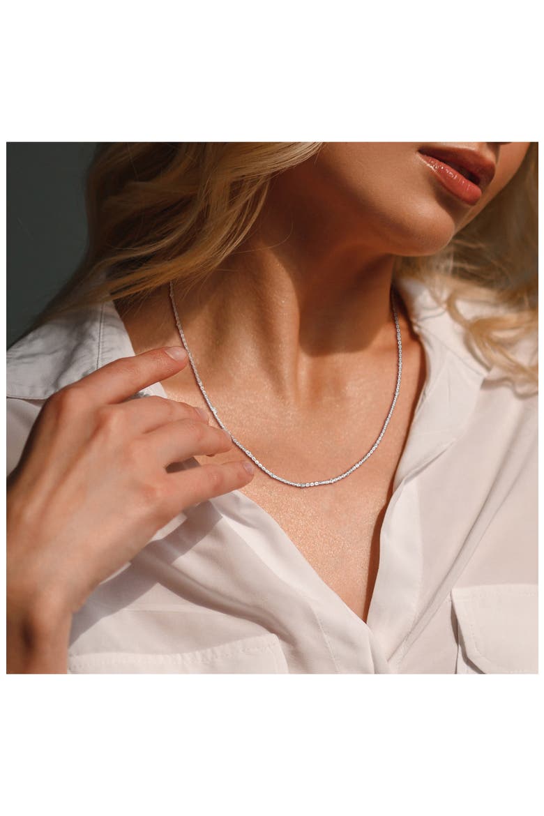 Saturno Bead Station Necklace, 2.1mm, Alternate, color, SILVER