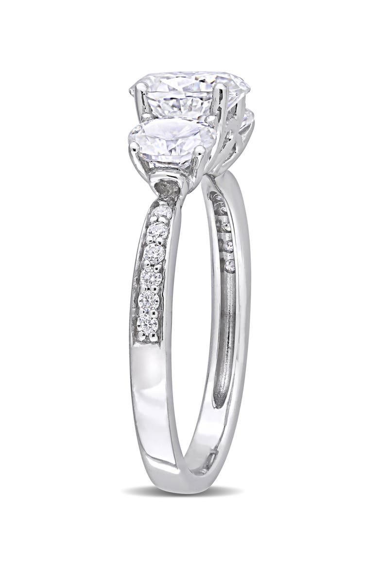 Lab Created Moissanite Ring, Alternate, color, WHITE