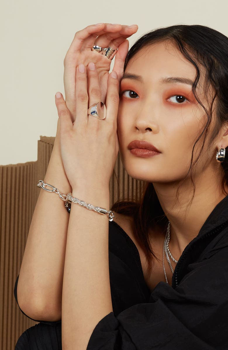 Lady Grey XL Rope Chain Bracelet, Alternate, color, Silver