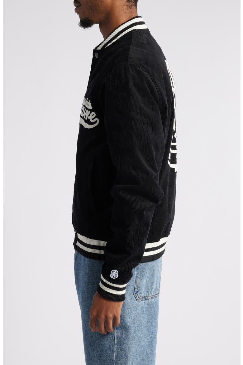 Space Crew Corduroy Bomber Jacket, Alternate, color, BLACK