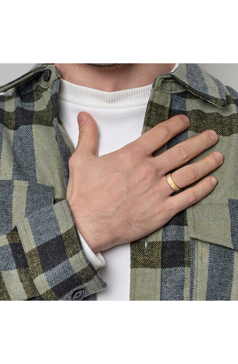 Julianna B. Men's Zigzag Wedding Band 14k 3-Tone, Alternate, color, 