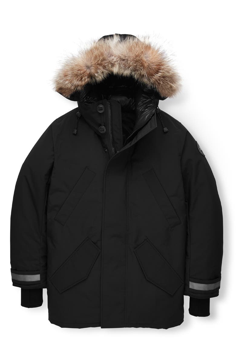 Canada Goose Black Label Edgewood 625 Fill Power Down Parka with Genuine Coyote Fur Trim, Main, color, 