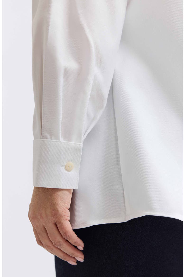 Cici Cotton Button-Up Tunic Shirt, Alternate, color, WHITE