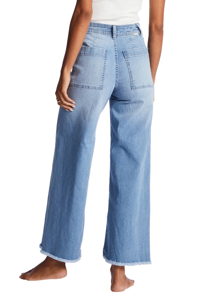 Free Fall Fray Hem Stretch Wide Leg Jeans, Alternate, color, SURF SPRAY