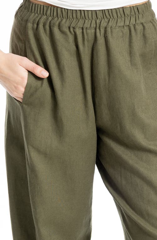 Shop Max Studio Crop Linen Blend Barrel Leg Pants