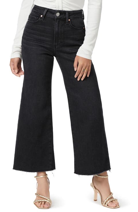 Anessa High Waist Crop Wide Leg Jeans (Black Lotus)