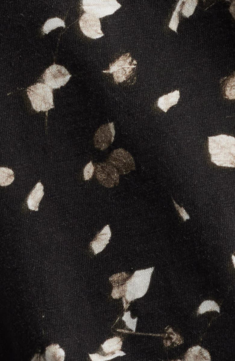 rag & bone Rose Print Cotton T-Shirt, Alternate, color, Blackmult