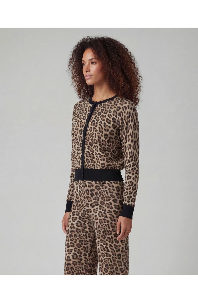 Lords of Harlech Leopard Womens Cropped Cardigan, Alternate, color, Leopard Brown