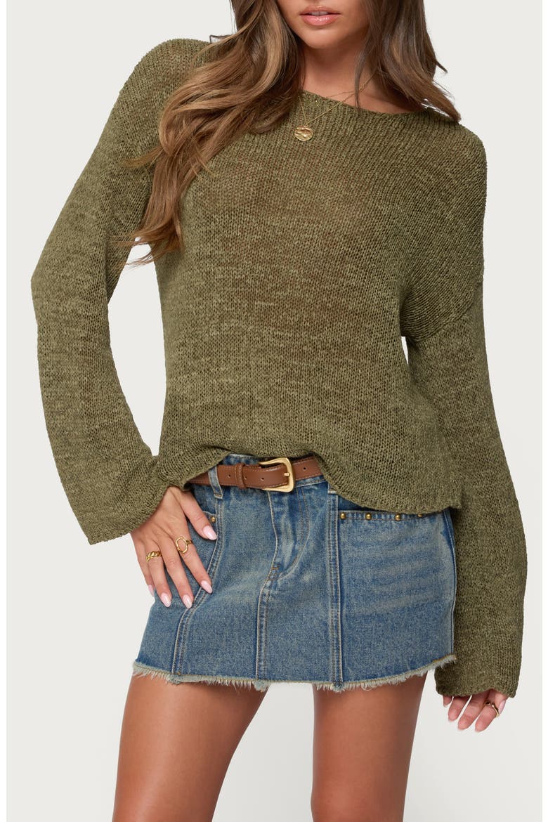 Drop Shoulder Sweater, Main, color, OLIVE