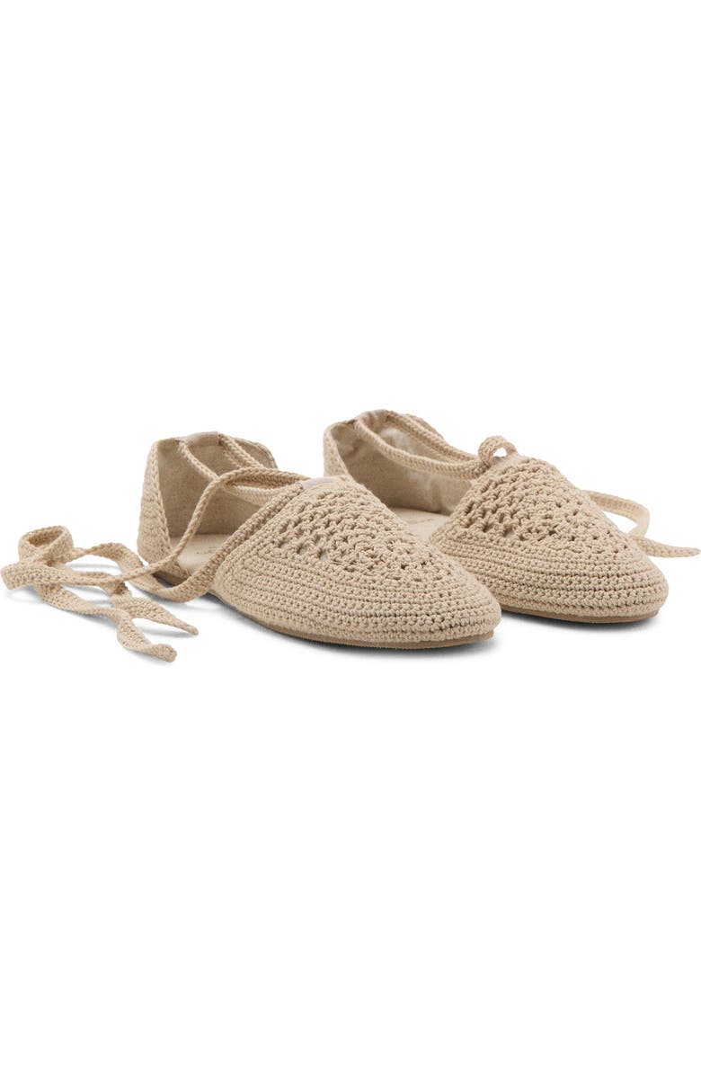 MANGO Ankle Wrap Woven Sandal, Main, color, Beige