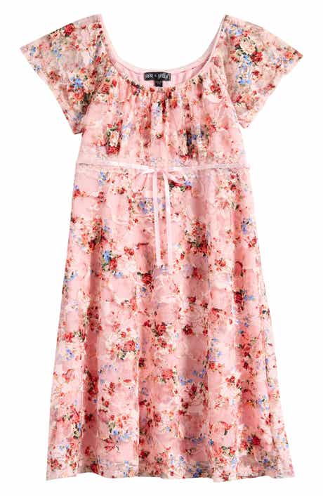 Kids' Empire Waist Lace Dress