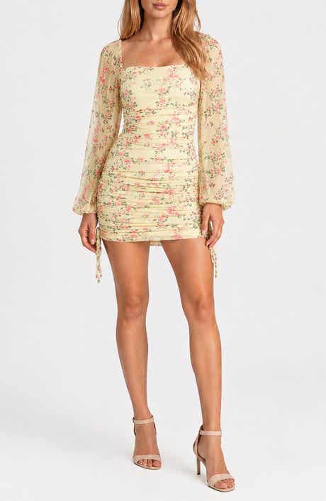 Ruched Long Sleeve Minidress