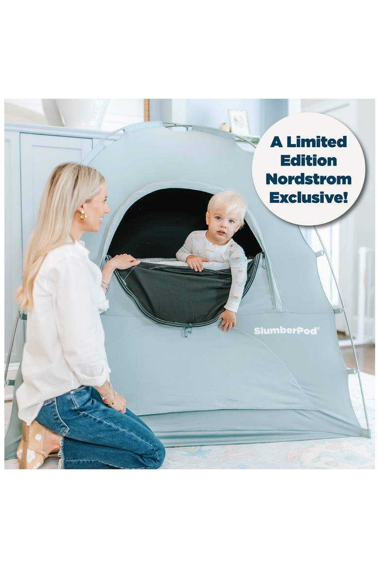 Blackout Sleep Tent & Portable Fan Set, Alternate, color, SLATE BLUE